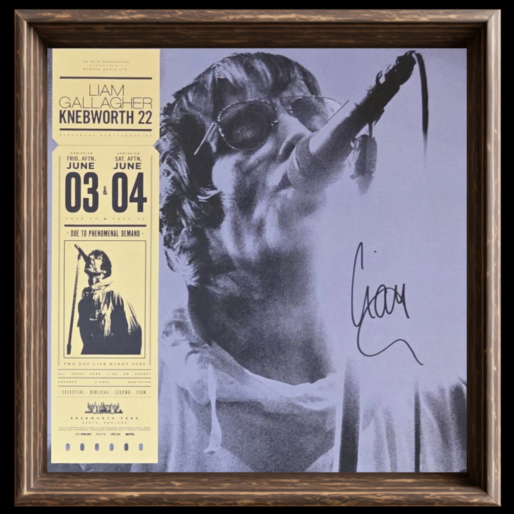 Liam Gallagher Signed Knebworth 12” print (Ticket)